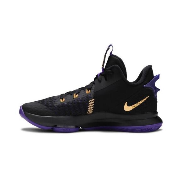 Nike Lebron Witness 5 V Men Basketball Shoes Sz16 Black/Gold/Purple CQ9380 003 - Picture 4 of 5